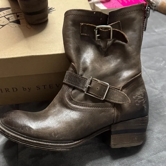 Freebird by Steven Chocolate Brown Moto Boots - Picture 2 of 10